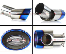 2pcs For 2016-2021 Honda Civic Stainless Blue Burnt Muffler Exhaust Tip Finisher