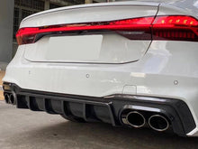 Carbon Look Difffuser + Black Exhaust Tips For AUDI A7 C8 S-line 2019-2024 di154