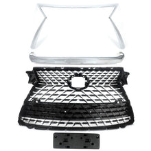 Front Upper Grille Mesh Chrome Black For 2016-2019 Lexus RX350 RX450H Base Sport