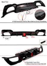 For 2019-2022 BMW G20 3-Series 3330i M-Sport CMS Style Gloss Black Rear Diffuser w/ LED Light