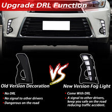 Front Bumper Fog Lights For Toyota Highlander 2017-2019 DRL Turn Signal Lamp