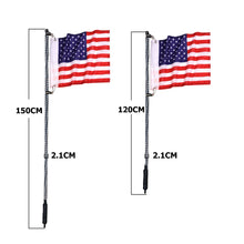 2PCS 3FT RGB Spiral LED Whip Lights Antenna Chase + Flag for ATV UTV