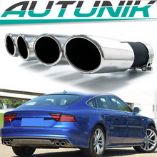 Black/Silver Dual Exhaust Tips Tail Pipes For Audi A3 8P 8V A4 B8 B9 A5 A6 Q5 TT 2.0T