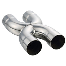 Universal Dual Crossover X Pipe Exhaust Tip 12" Length Stainless Steel