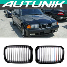 M-Color Black Front Kidney Grille For 1992-1996 BMW 3 Series E36 Sedan Coupe Convertible