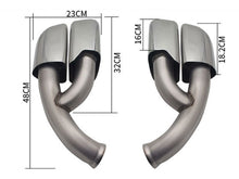 Black Square Exhaust Tips Long Pipes fit for Porsche 958.2 Cayenne V8 V6 2015-2018