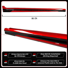 For 2025-2026 Toyota Camry CTM Supersonic Red Black 2-Toned Side Skirt Extension