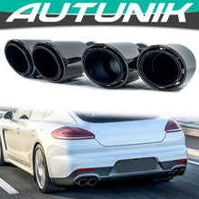 3-Layer Black Exhaust Tips Tail Pipes for Porsche 970 Panamera 2010-2013