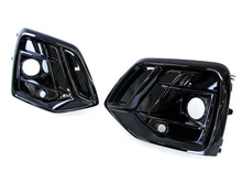 Front Fog Light Cover Grille Grill W/ ACC Hole For Audi Q5 2021-2024 Gloss Black