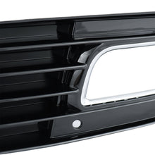 LH+RH Front Bumper Fog Light Cover Grille Glossy Black For Audi A8 D3 4E 2008-2010