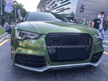 Badgeless Honeycomb Front Bumper Grille Gloss Black For 2013-2016 Audi A5 S5 B8.5