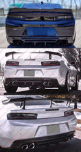 For 2016-2024 Chevy Camaro Gloss Black Shark Fin Rear Bumper Diffuser Replacement