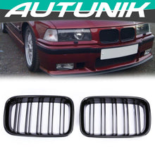 Gloss Black Front Kidney Hood Grille For BMW 3-Series E36 Coupe 1992-1996