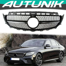 Black/Chrome Diamond Grill Front Grille For Mercedes Benz W213 Sedan 2017-2020