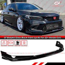 For 2022-2024 Honda Civic 11th GF Bodykit Black Pearl Front Bumper Lip Splitter