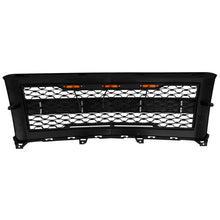 Gloss Black Front Bumper Hood Upper Grille w/Light For 2014-2015 Chevy Silverado 1500