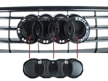 Black Front Grille for Audi A6 C8 S6 2019-2024 No Camera fg265