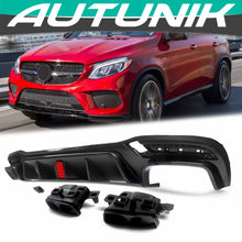 Carbon Style Rear Diffuser Exhaust Tips for Mercedes GLE W166 X166 GLE43 AMG 2015-2018