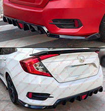 For 2016-21 Civic Sedan GT Shark Fin Style Gloss Black DIffuser Kit W/ LED Light