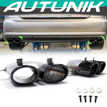 Silver/Black Exhaust Tips Tailpipe Upgrade For Audi A6 C7.5 2016 2017 2018