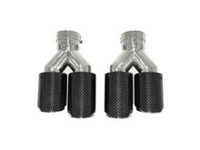 65mm Inlet Dual Carbon Exhaust Tips Replace for BMW Audi Mercedes Models