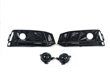 Front Bumper Fog Light Grille Grill Cover Trim Bezel w/ ACC for Audi A4 B9 Sline 2017-2019