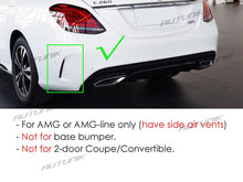 C63 Style Rear Diffuser & Black Exhaust For Mercedes W205 Sedan C250 C300 C450 C43 AMG Bumper Only
