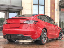 Carbon Fiber Look Rear Diffuser Aprons Side Canards for Tesla Model 3 2017-2023