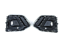 Front Fog Light Cover Grille Grill W/ ACC Hole For Audi Q5 2021-2024 Gloss Black