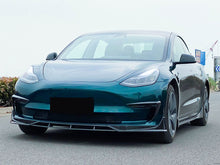4pcs Carbon Fiber Look Front Bumper Lip Spoiler for Tesla Model 3