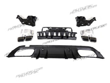 C63 Style Rear Diffuser & Black Exhaust For Mercedes W205 Sedan C250 C300 C450 C43 AMG Bumper Only