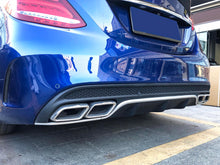 Rear Diffuser w/ Silver Exhaust Tips For Mercedes W205 Sedan C300 C43 AMG di1