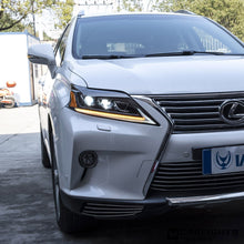Right+Left LED Headlights For Lexus RX 350 450H 2013-2015 w/ Start Up DRL Front Lamps (Fit factory Halogen version)