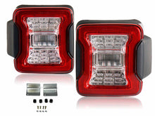 L+R Clear Lens LED Tail Lights Rear Brake Turn Signal Lamp for Jeep Wrangler JL 2018-2023 2024