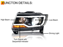 For Jeep Compass 2011-2017 Dark Headlight Low/High Beam Pair