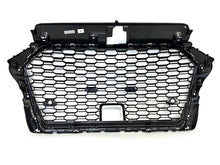 RS3 Style Badgeless Front Grille Gloss Black for 2017–2020 Audi A3 8V with ACC Cutout