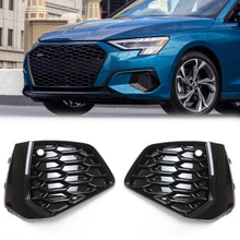 All Black Fog Light Grille Set Fit 2022–2025 Audi A3 8Y S-Line Front Lower Grill Pair