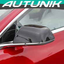 Real Carbon Fiber Mirror Cover Caps For 2017+ Tesla Model 3 Replacement te1