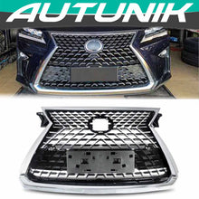 Front Upper Grille Mesh Chrome Black For 2016-2019 Lexus RX350 RX450H Base Sport