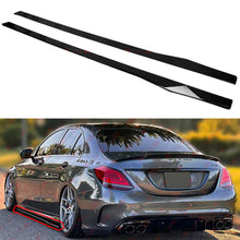 For 2015-2021 Mercedes Benz W205 C300 C43 AMG CMT Gloss Black Side Skirt Extension