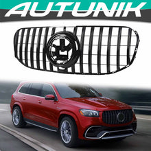 All Black Front GT Grille For Mercedes Benz X167 GLS450 GLS580 2020-2023