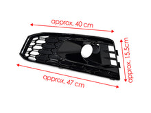 For 2017-2019 Audi A4 B9 S-line S4 Black Front Bumper Fog Light Grille Cover w/ ACC Caps