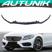 Black Front Lip Splitter Molding Trims For Mercedes W205 C205 C300 C450 C43 AMG 2015-2018