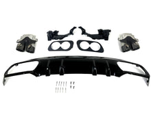 C43 Style Gloss Black Rear Diffuser + Exhaust Tips For Mercedes W205 C200 C300 C350 Non-AMG Sedan 2015-2021