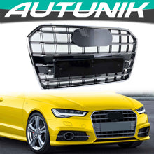 Glossy Black Front Grille Grill For Audi A6 C7 S6 2016-2018 fg334