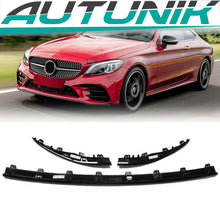3PCS Gloss Black Front Bumper Lip Trim for Mercedes C-Class W205 AMG Bumper 2019-2021