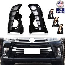 Front Bumper Fog Lights For Toyota Highlander 2017-2019 DRL Turn Signal Lamp