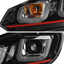 For 2010-2014 Volkswagen MK6 GTI GOLF Sportwagon OLED Neon Tube Red Headlights Pair