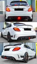 For 2015-2021 Mercedes Benz W205 C300 C450 C43 Sedan Smoke Led Bumper Diffuser + Exhaust Tips