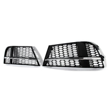 Chrome+Black Honeycomb Fog Light Grill Mesh Cover Fits Audi A3 S Line 2017-2019